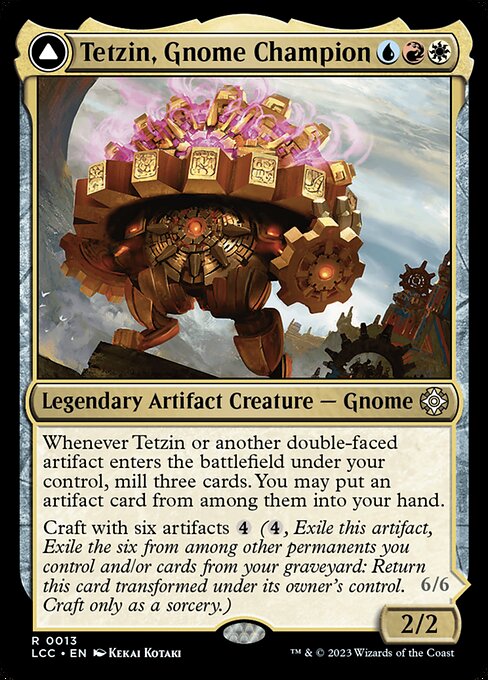 Tetzin, Gnome Champion // The Golden-Gear Colossus (13) - Lost Caverns of Ixalan Commander - Game On