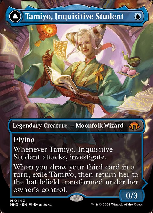 Tamiyo, Inquisitive Student // Tamiyo, Seasoned Scholar (443) - BORDERLESS - Modern Horizons 3 - Game On