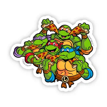 The TMNT Eating Pizza Sticker - Game On