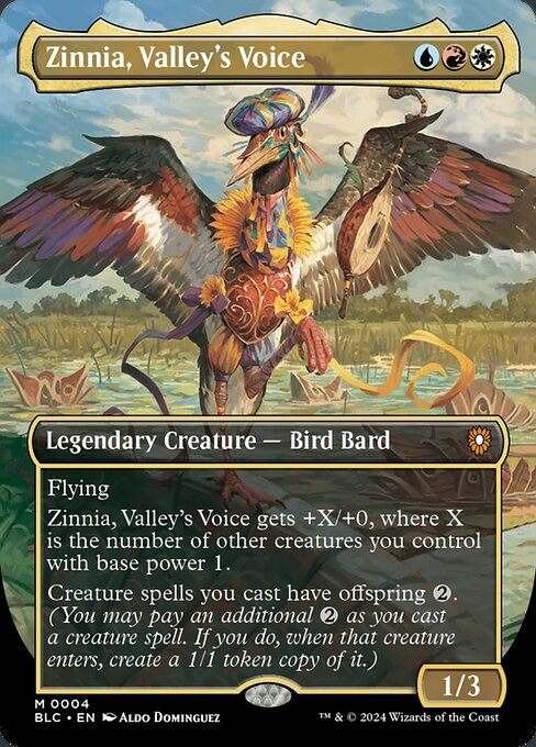 Zinnia, Valley's Voice (4) - BORDERLESS (Foil) - Bloomburrow Commander - Game On