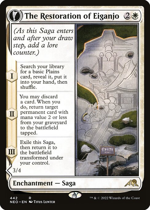 The Restoration of Eiganjo // Architect of Restoration (442) - EXTENDED ART (Foil) - Kamigawa: Neon Dynasty - Game On