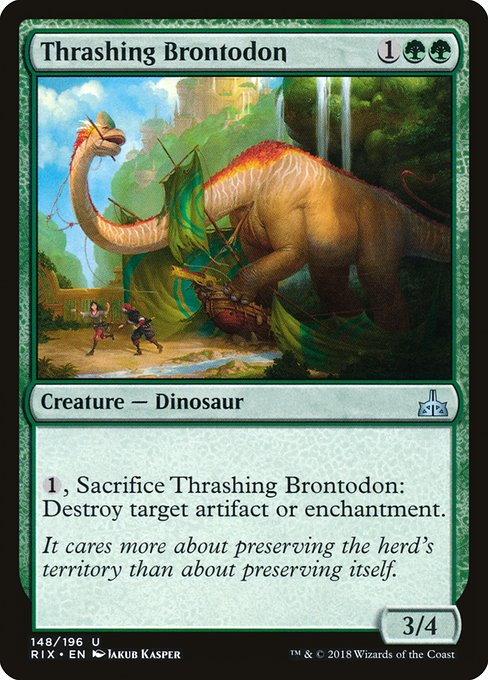 Thrashing Brontodon (148) - Rivals of Ixalan - Game On