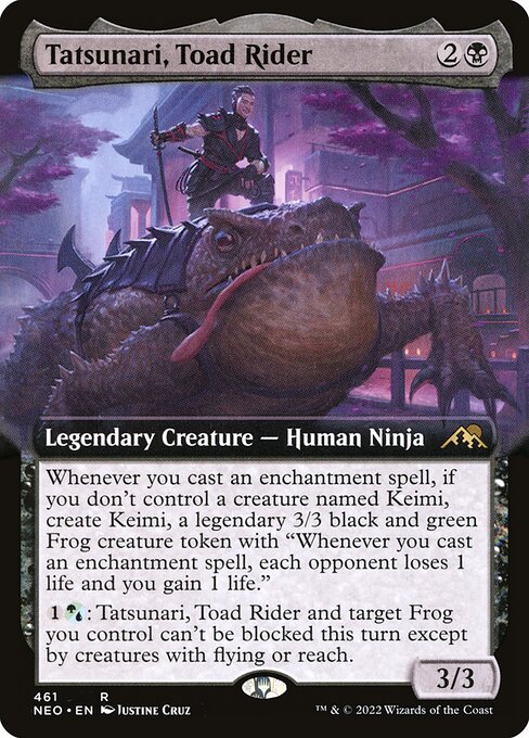 Tatsunari, Toad Rider (461) - EXTENDED ART (Foil) - Kamigawa: Neon Dynasty - Game On