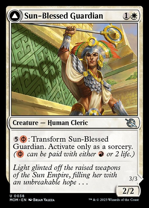 Sun-Blessed Guardian // Furnace-Blessed Conqueror (38) (Foil) - March of the Machine - Game On