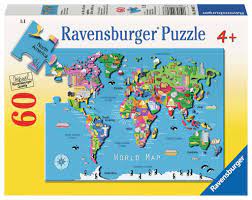 World Map 60pc Puzzle - Game On