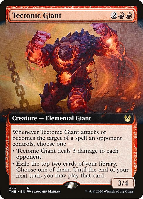 Tectonic Giant (323) - EXTENDED ART (Foil) - Theros Beyond Death - Game On