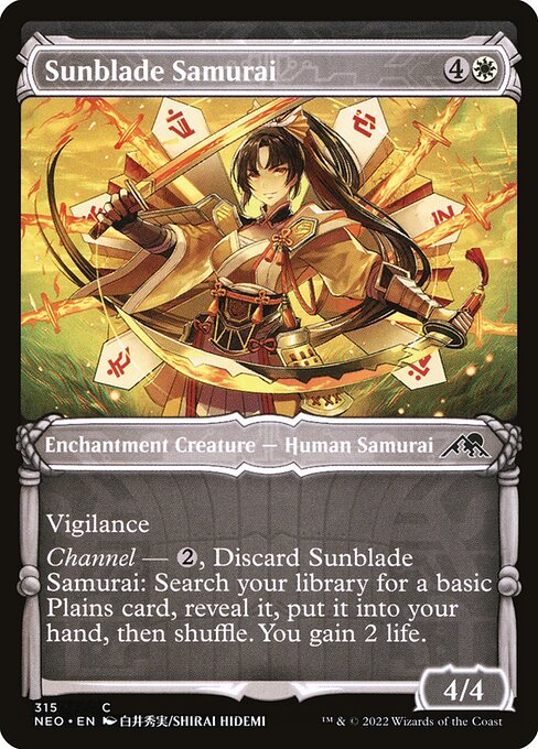 Sunblade Samurai (315) - SHOWCASE (Foil) - Kamigawa: Neon Dynasty - Game On