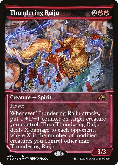 Thundering Raiju (389) - SHOWCASE (Foil) - Kamigawa: Neon Dynasty - Game On