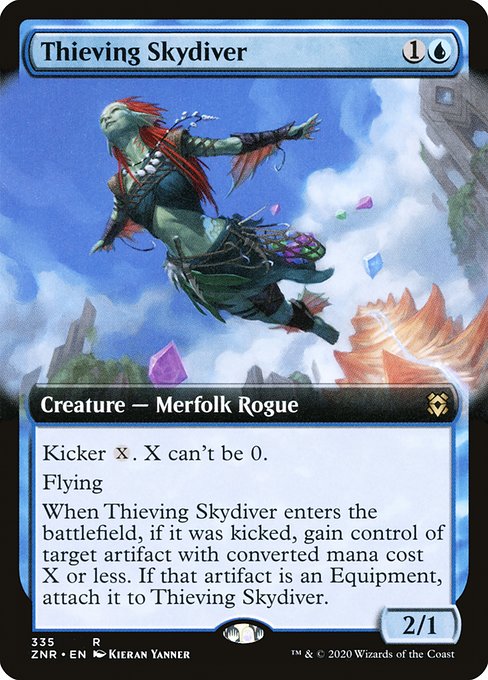 Thieving Skydiver (335) - EXTENDED ART - Zendikar Rising - Game On